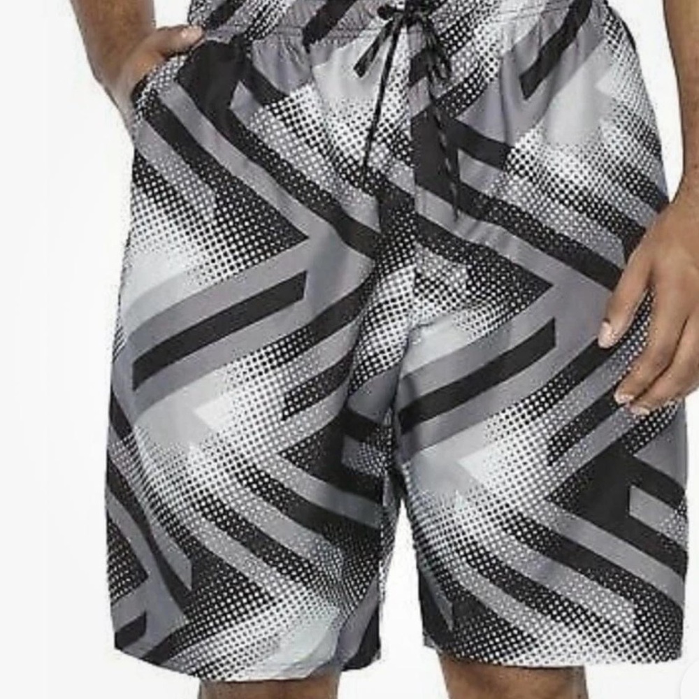 Nike Black and Gray Board Shorts Swim